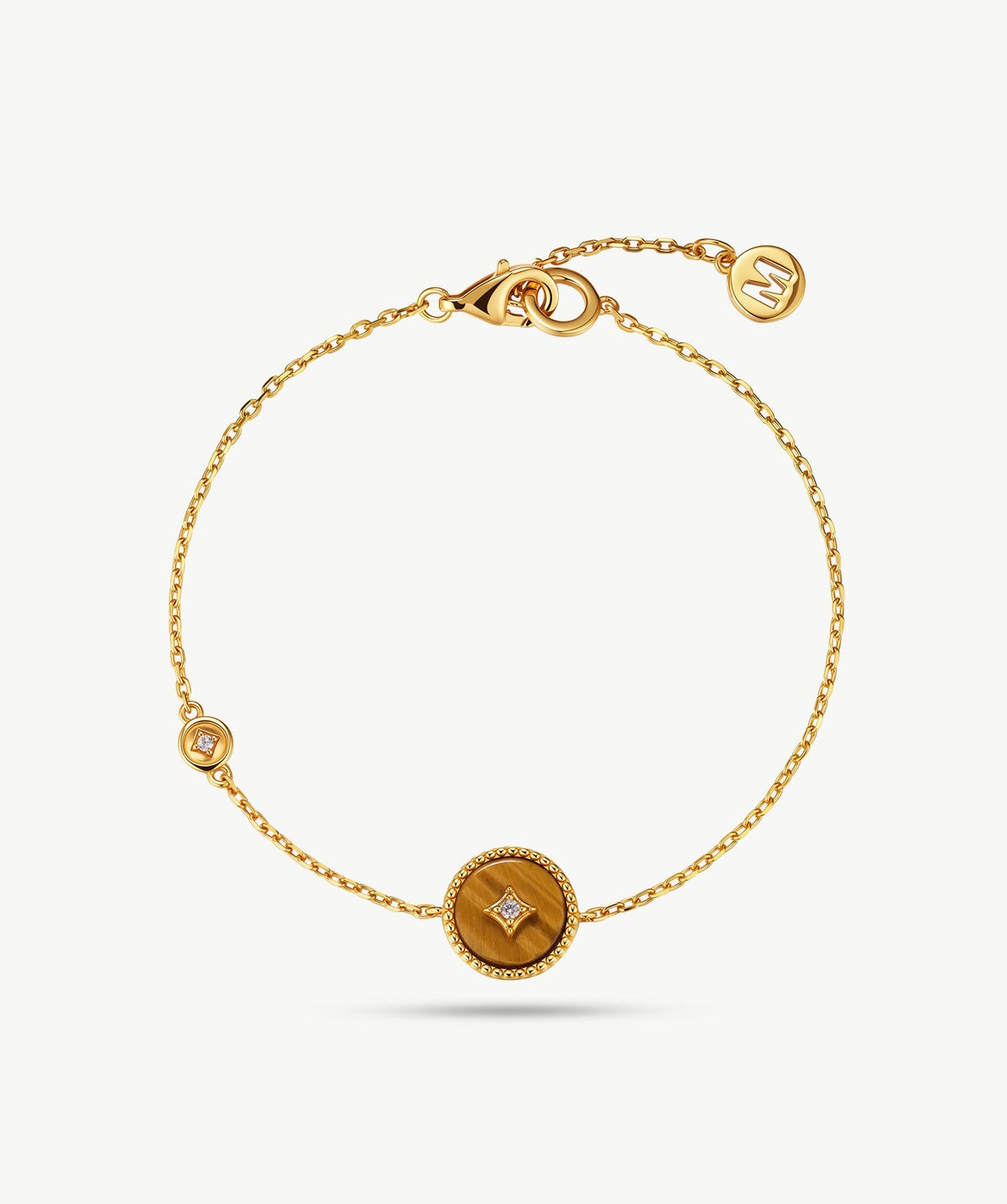 Aura Gemstone Copper Coin Station Bracelet