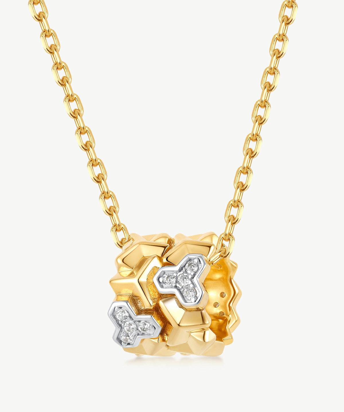 Lynka Chain-Link Roller Pendant Necklace