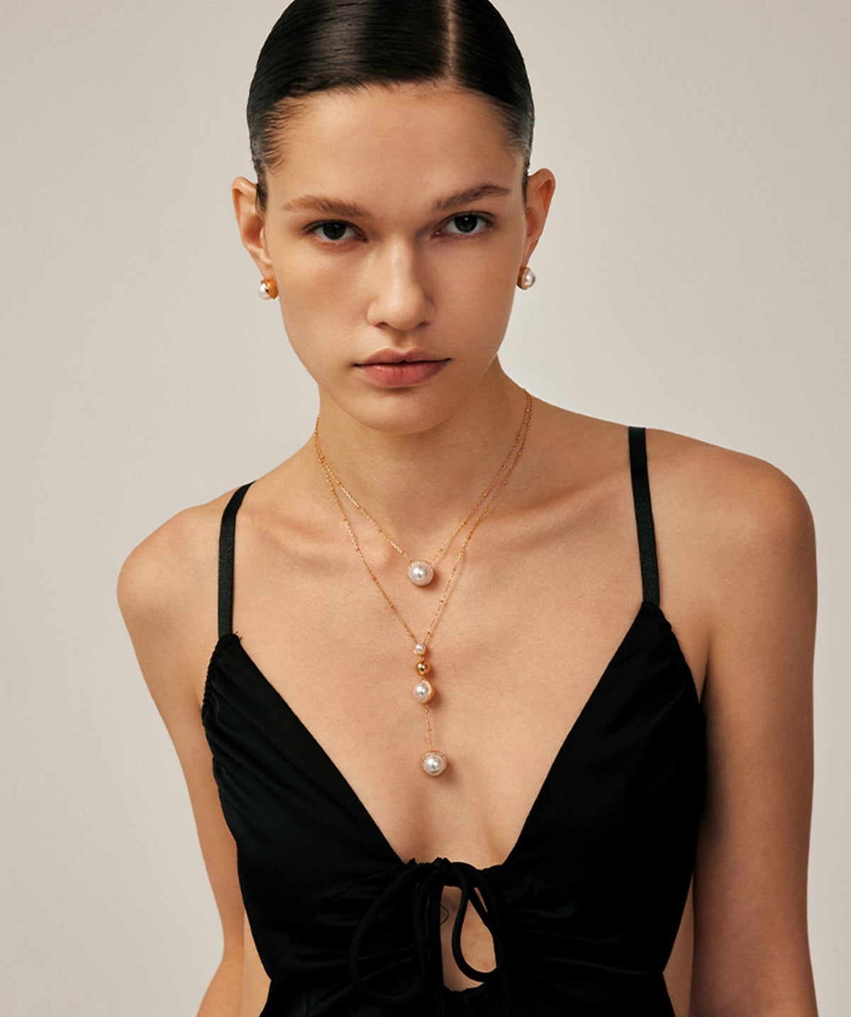 Phase Pearl Pave Moon Pendant Necklace