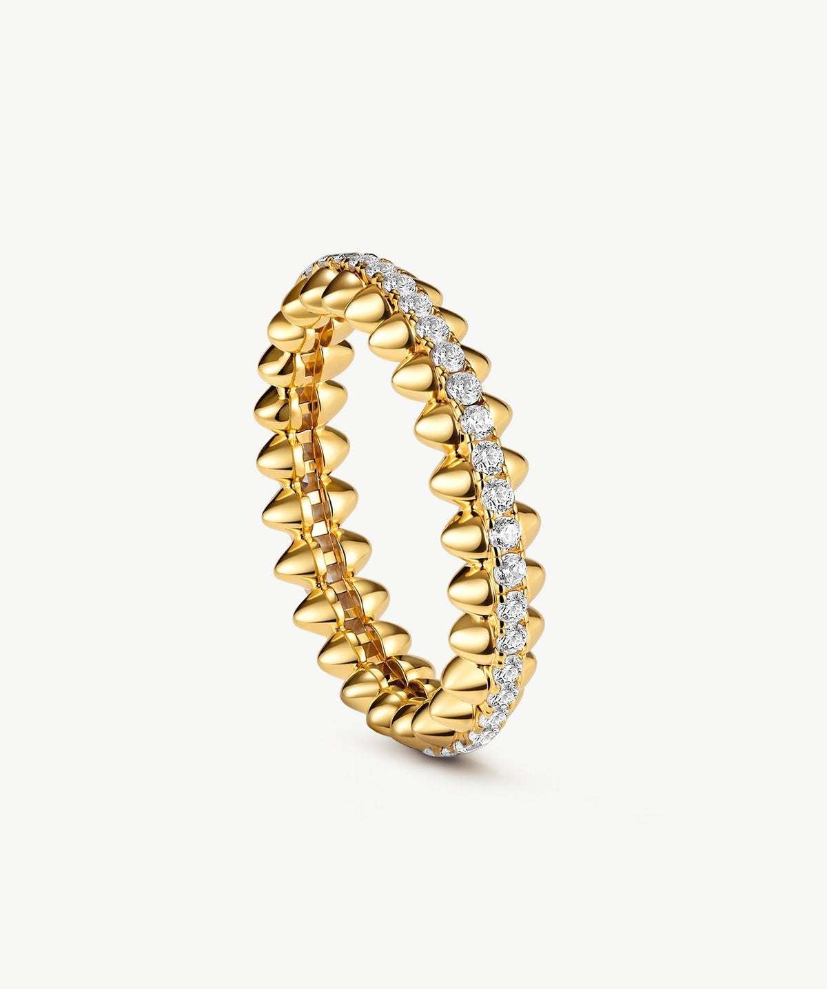 Rock Pave Spike Eternity Ring