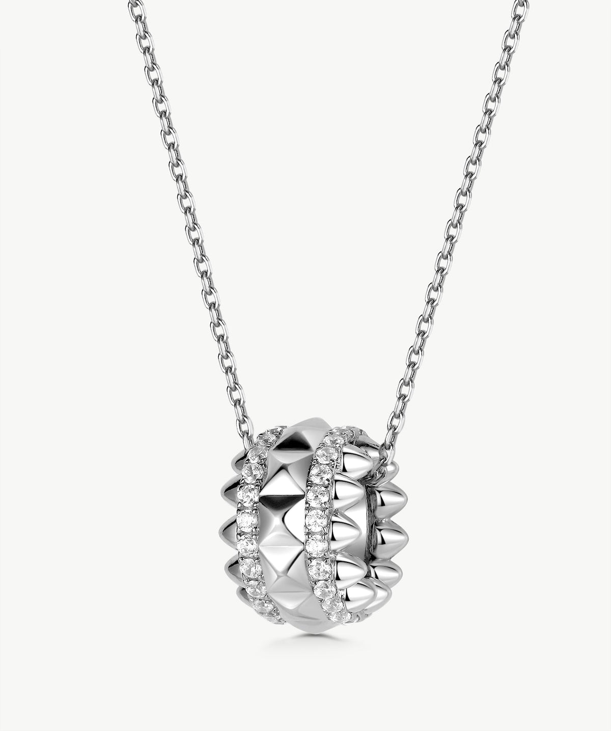 Rock Spike Roller Pendant Necklace