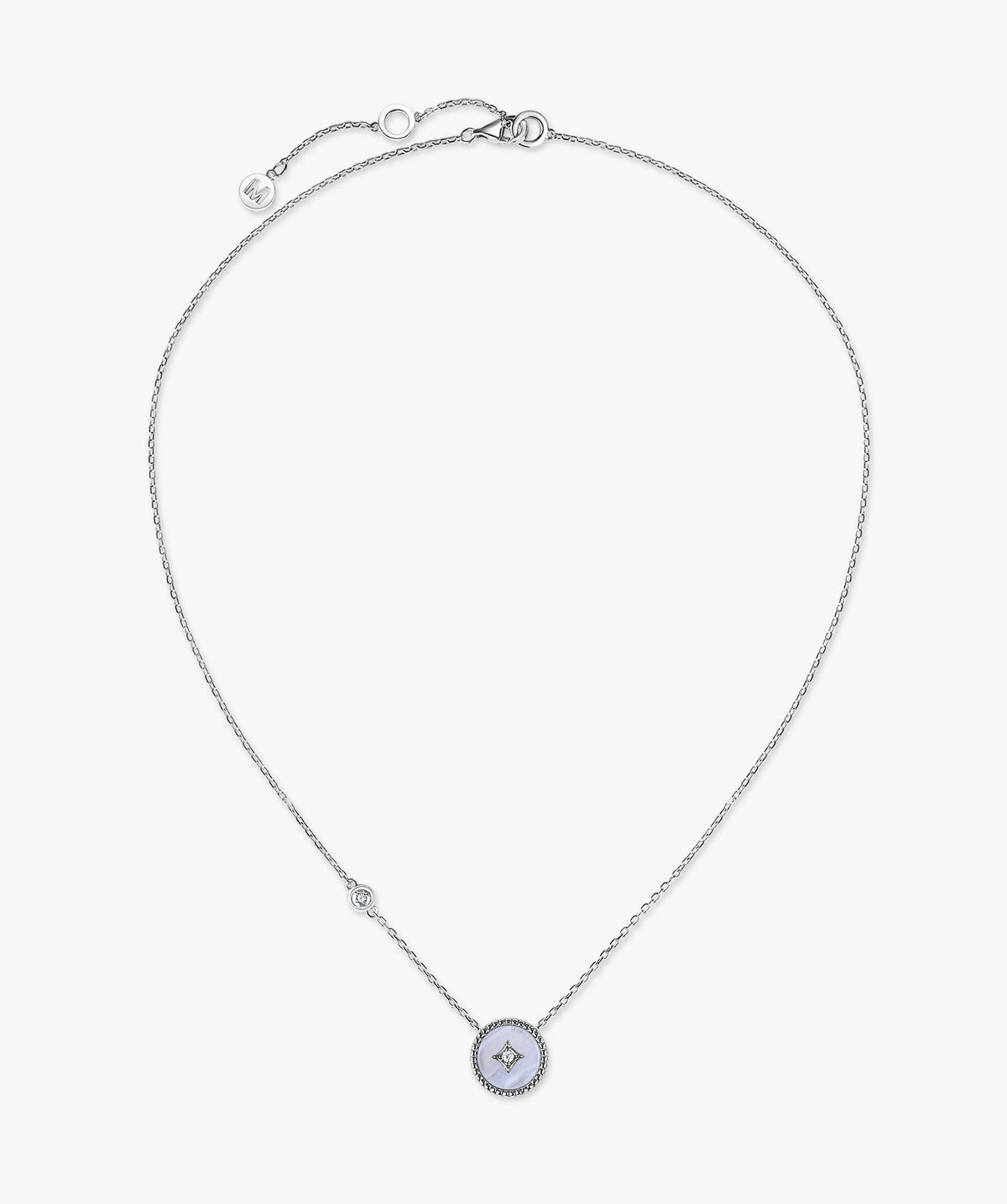 Aura Gemstone Milgrain Copper Coin Pendant Necklace