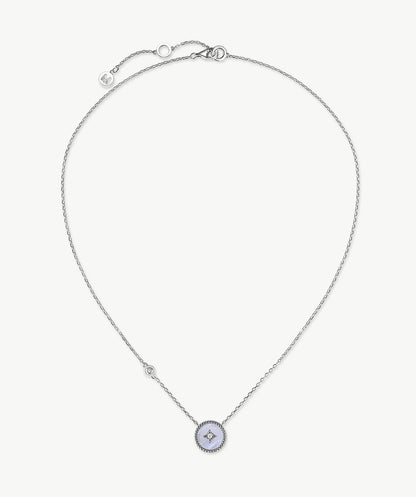 Aura Gemstone Milgrain Copper Coin Pendant Necklace