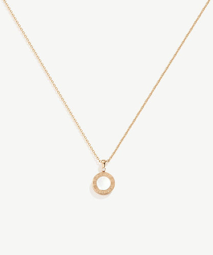 Chronos Gemstone Roman Numbers Pendant Necklace