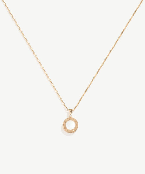 Chronos Gemstone Roman Numbers Pendant Necklace