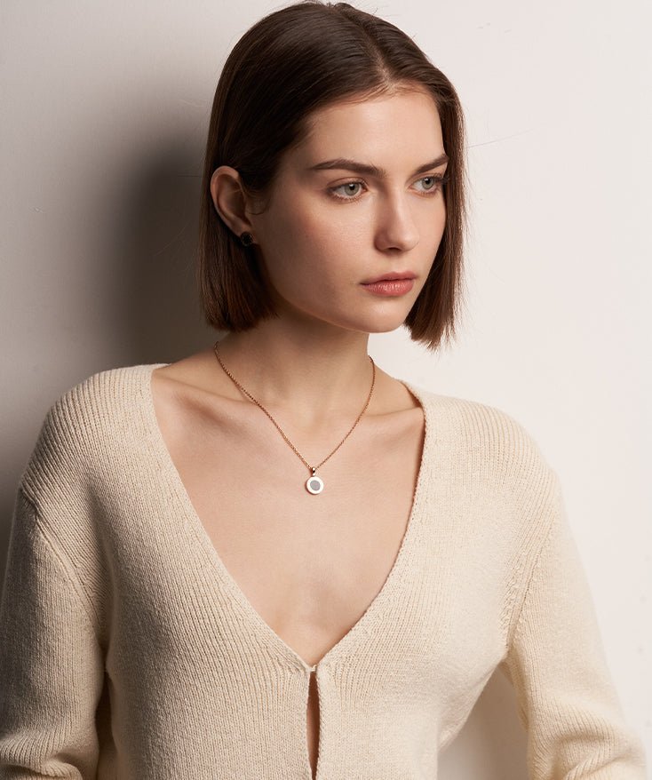 Chronos Gemstone Roman Numbers Pendant Necklace