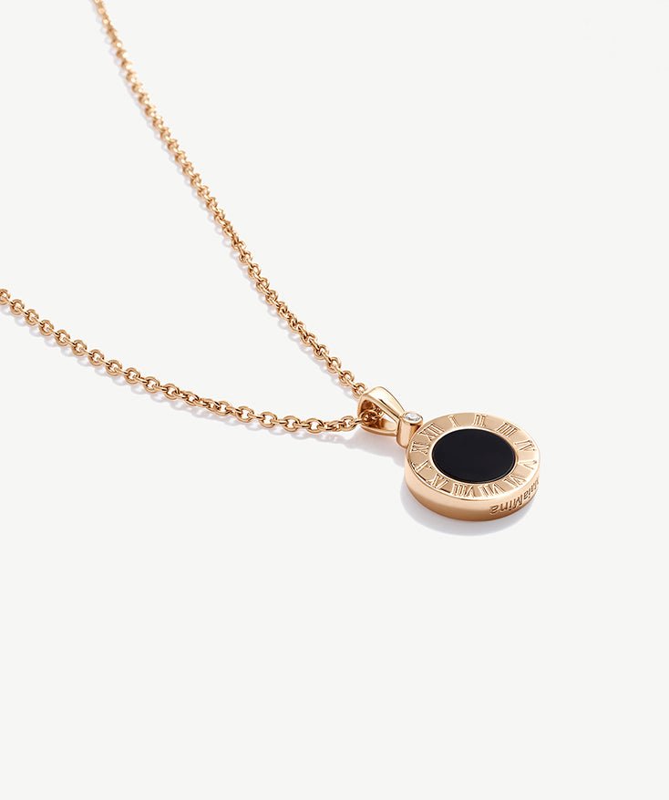 Chronos Gemstone Roman Numbers Pendant Necklace