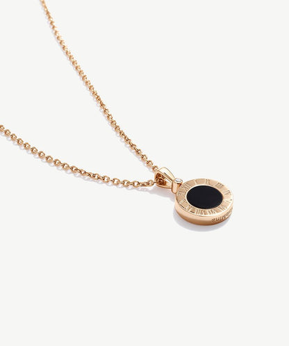Chronos Gemstone Roman Numbers Pendant Necklace