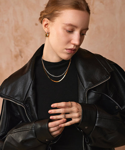Classic Herringbone Chain Necklace