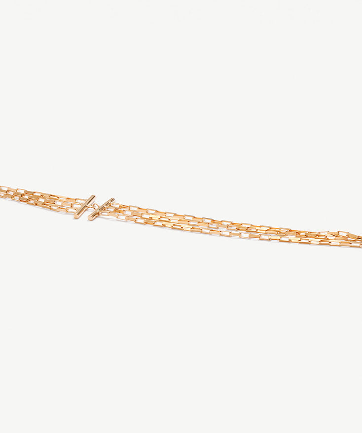 Modern Multi Box Chain Layering Necklace