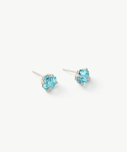 Wilda Gemstone Pave Stud Earrings