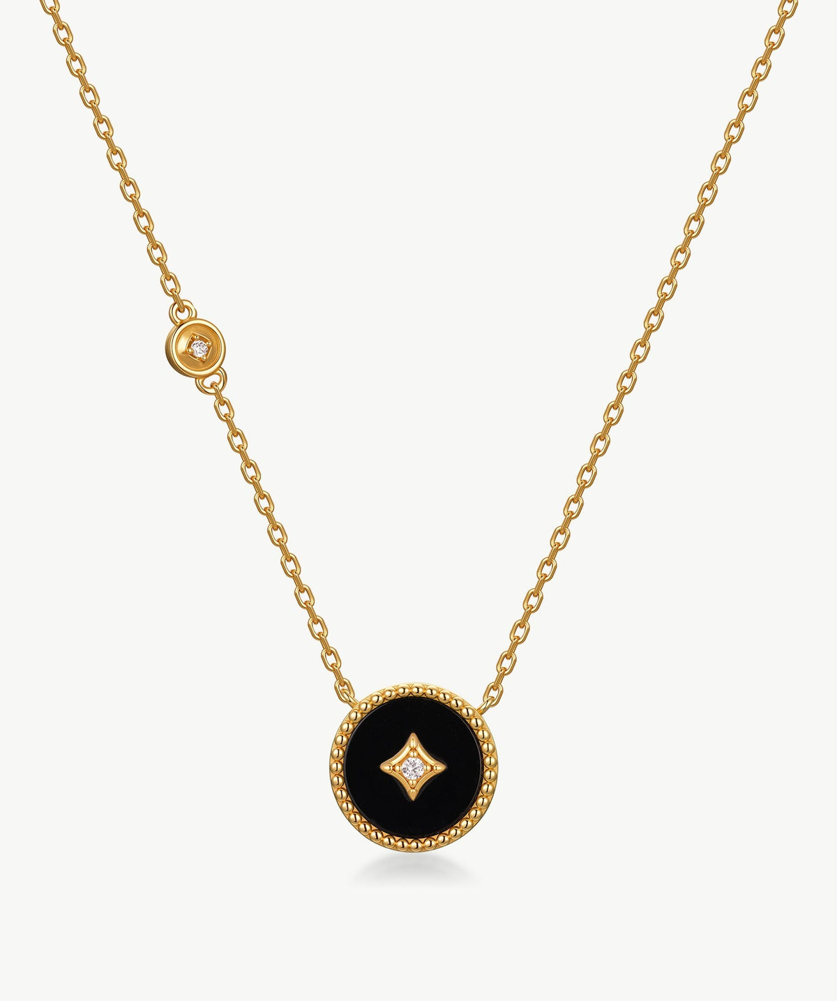 Aura Gemstone Copper Coin Pendant Necklace