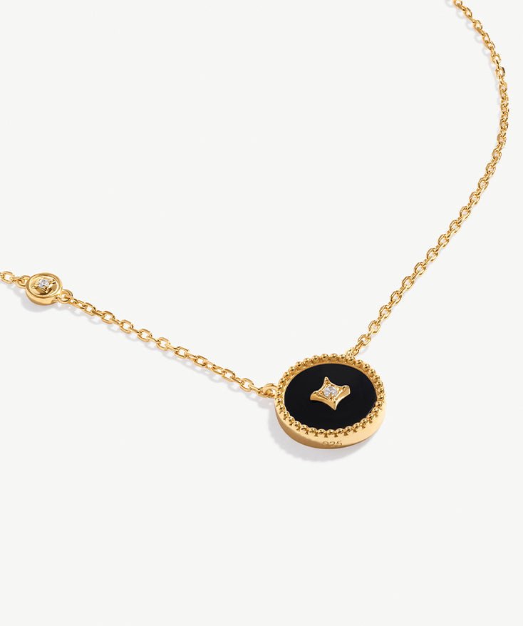 Aura Gemstone Copper Coin Pendant Necklace