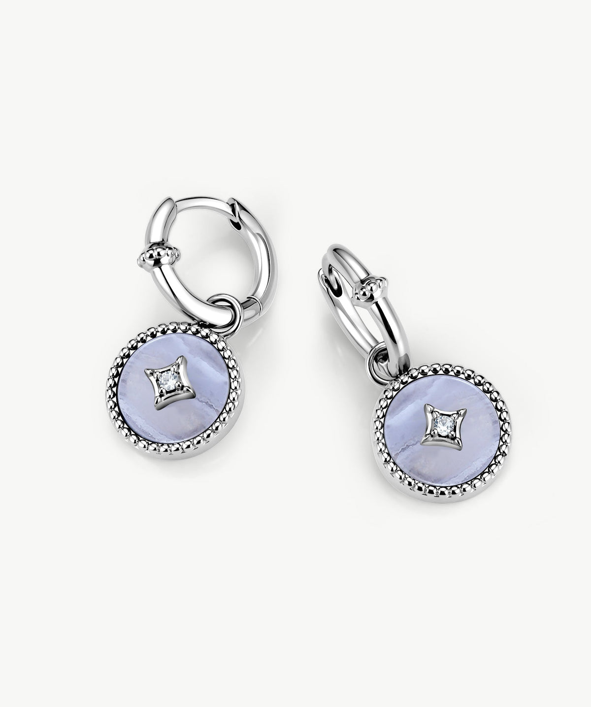 Aura Gemstone Milgrain Copper Coin Drop Earrings