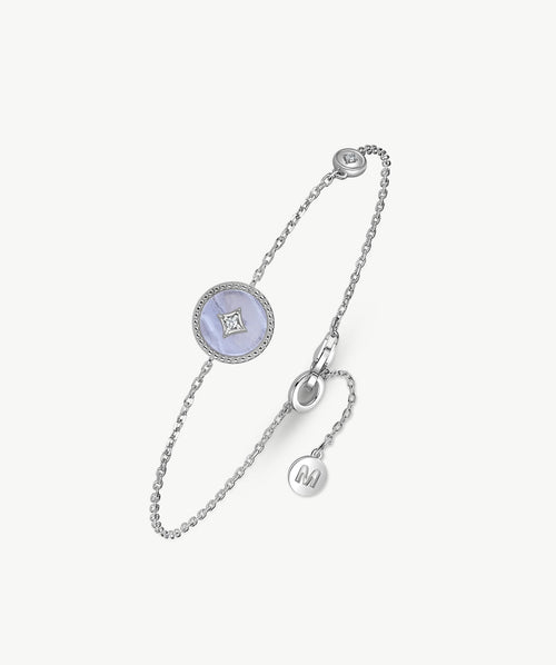 Aura Gemstone Milgrain Copper Coin Station Bracelet