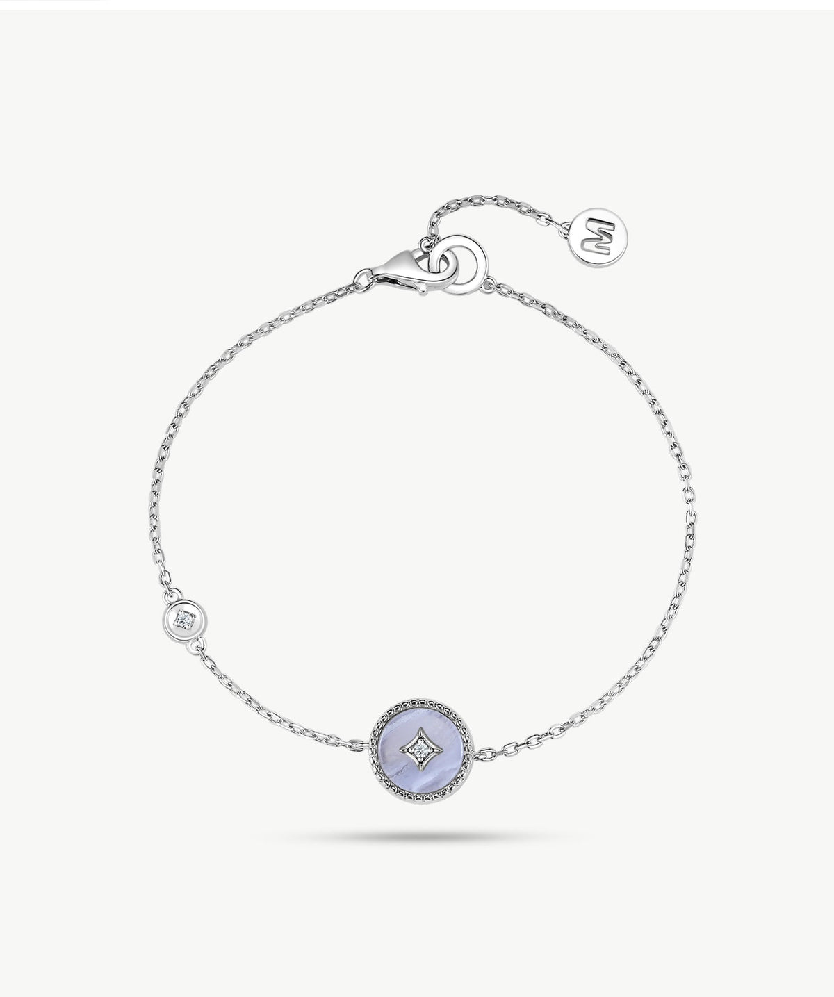 Aura Gemstone Milgrain Copper Coin Station Bracelet