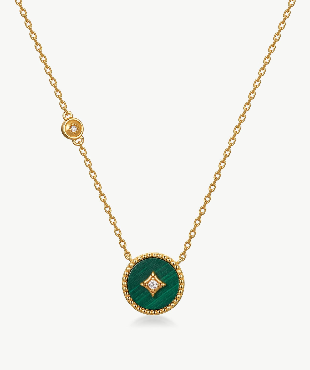 Aura Gemstone Copper Coin Pendant Necklace