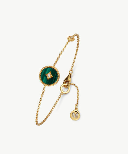 Aura Gemstone Copper Coin Station Bracelet