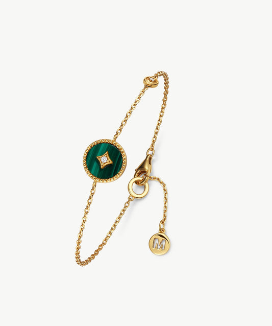 Aura Gemstone Copper Coin Station Bracelet