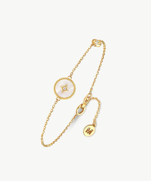 Aura Gemstone Copper Coin Station Bracelet
