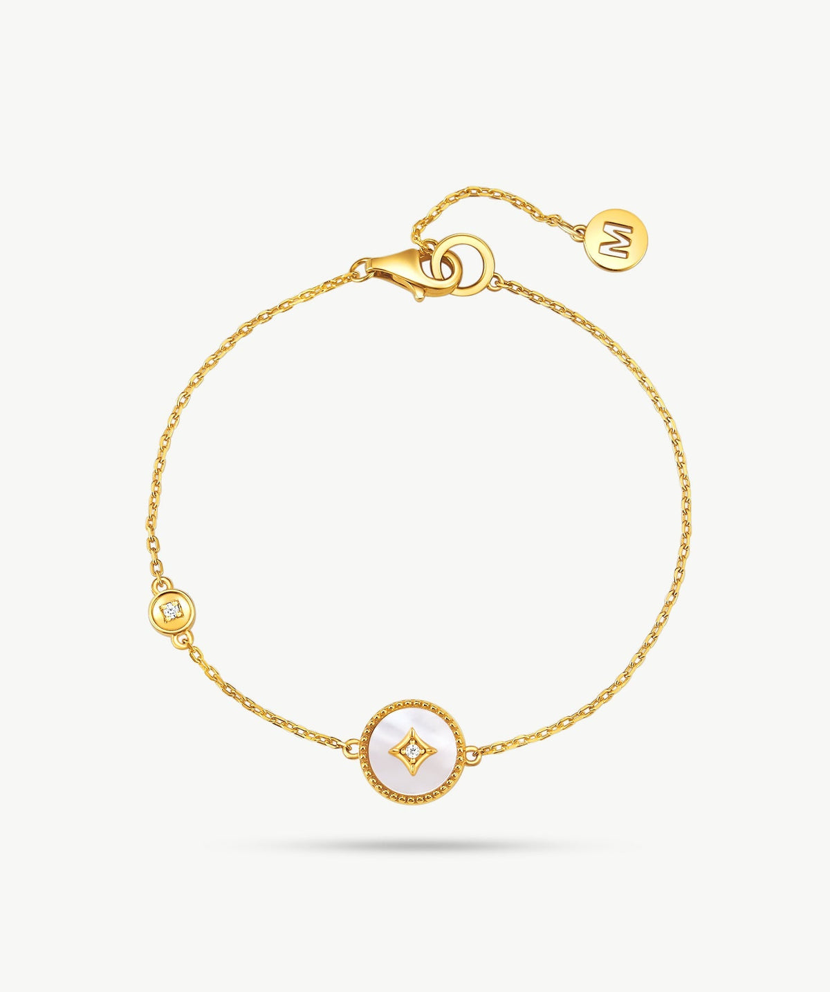 Aura Gemstone Copper Coin Station Bracelet