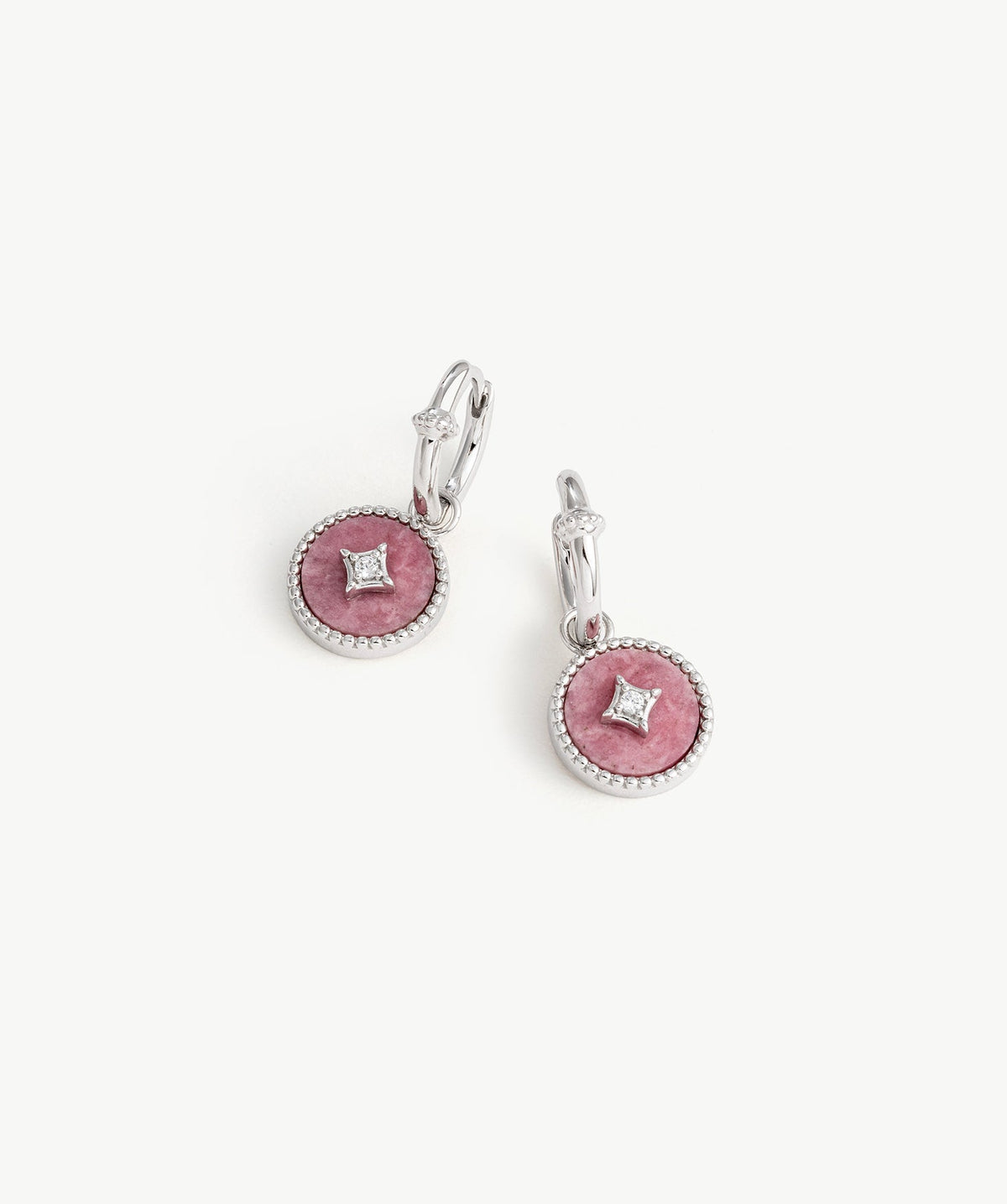 Aura Gemstone Milgrain Copper Coin Drop Earrings
