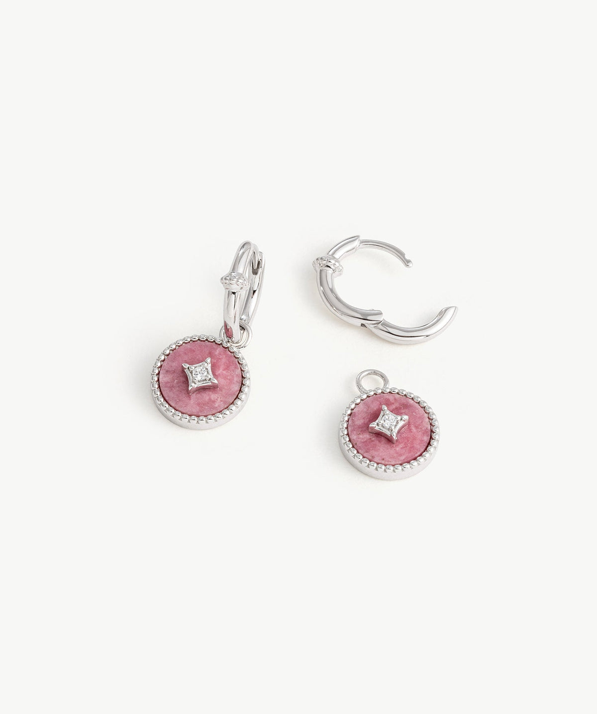 Aura Gemstone Milgrain Copper Coin Drop Earrings