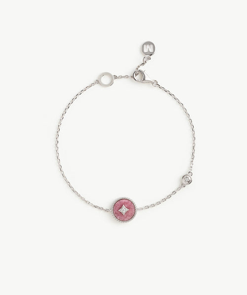 Aura Gemstone Milgrain Copper Coin Station Bracelet