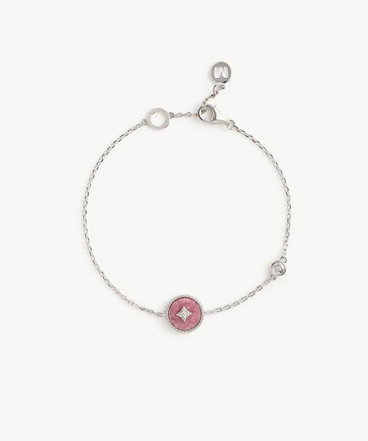 Aura Gemstone Milgrain Copper Coin Station Bracelet