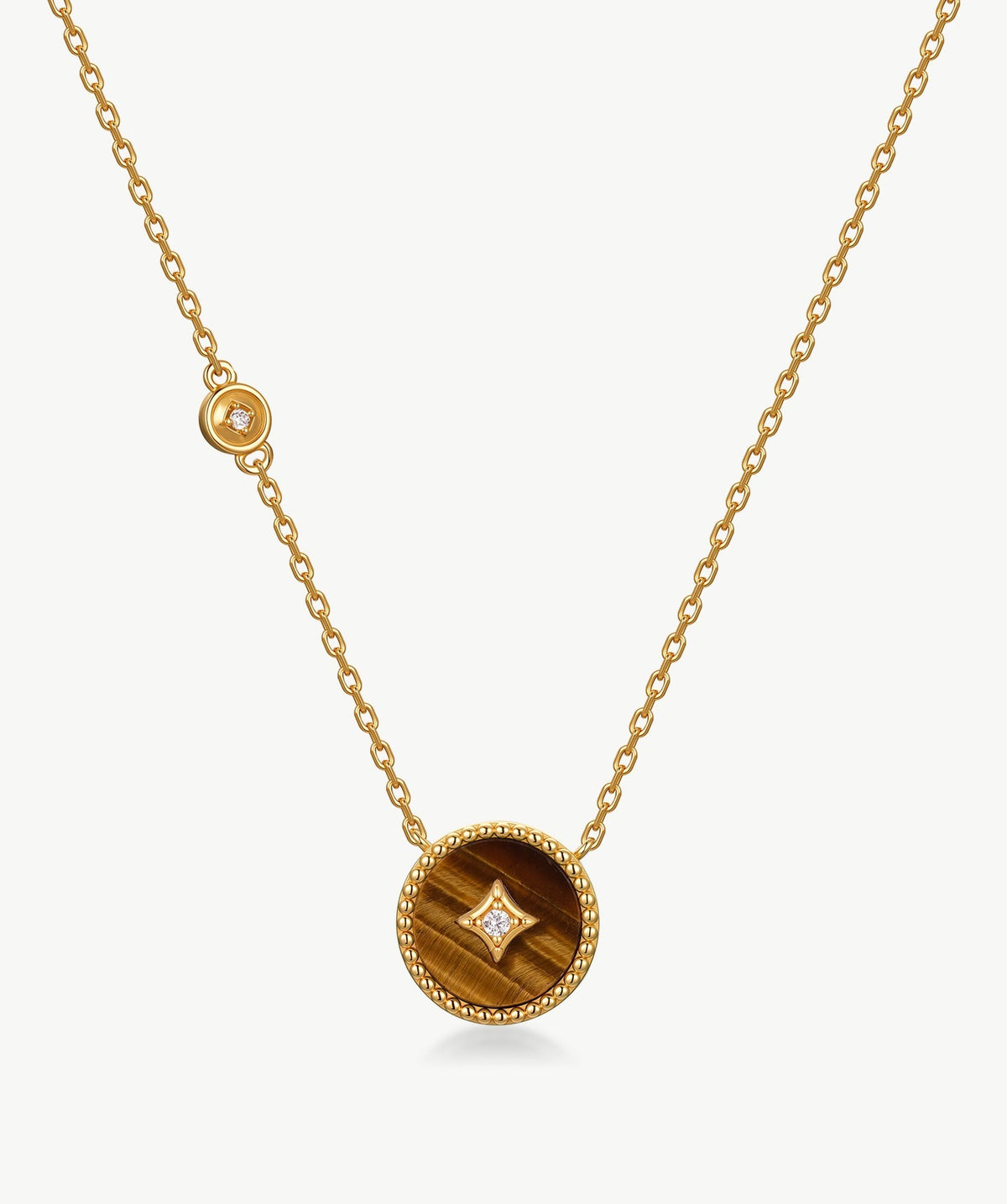 Aura Gemstone Copper Coin Pendant Necklace