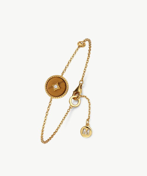 Aura Gemstone Copper Coin Station Bracelet
