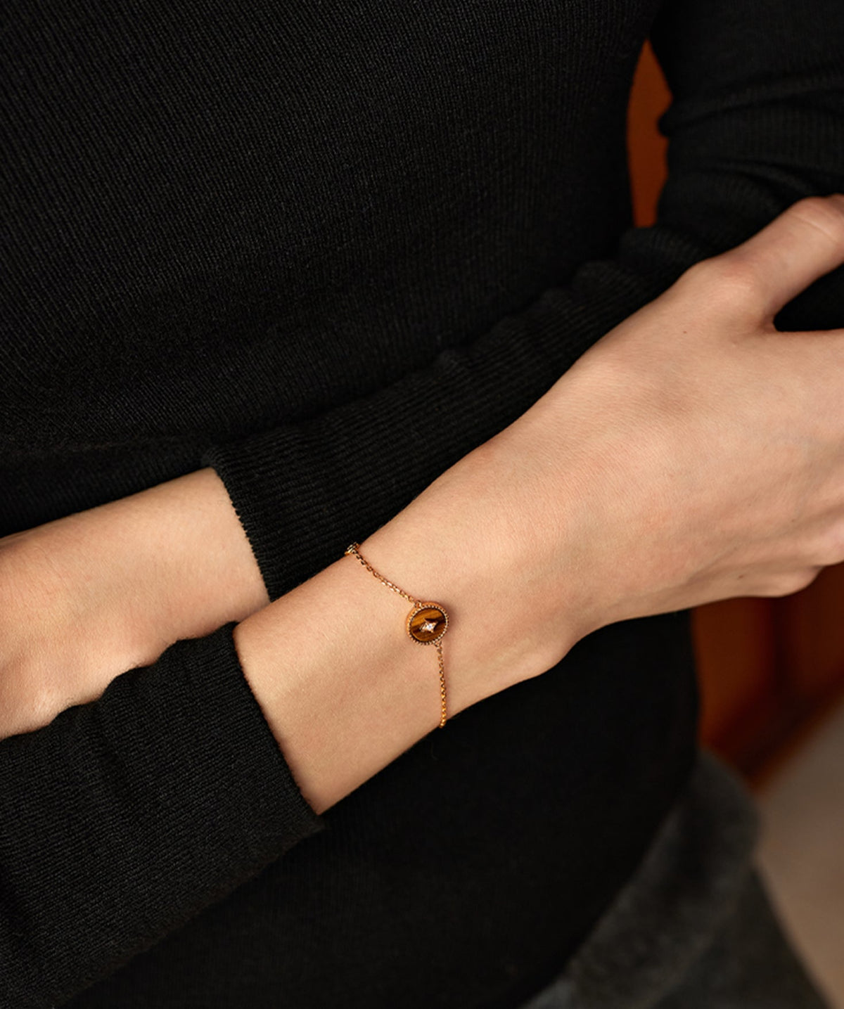 Aura Gemstone Copper Coin Station Bracelet