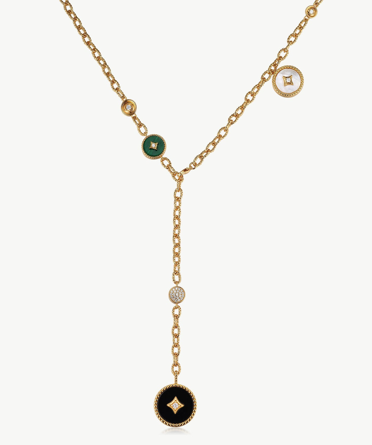 Aura Gemstone Copper Coin Pendant Necklace
