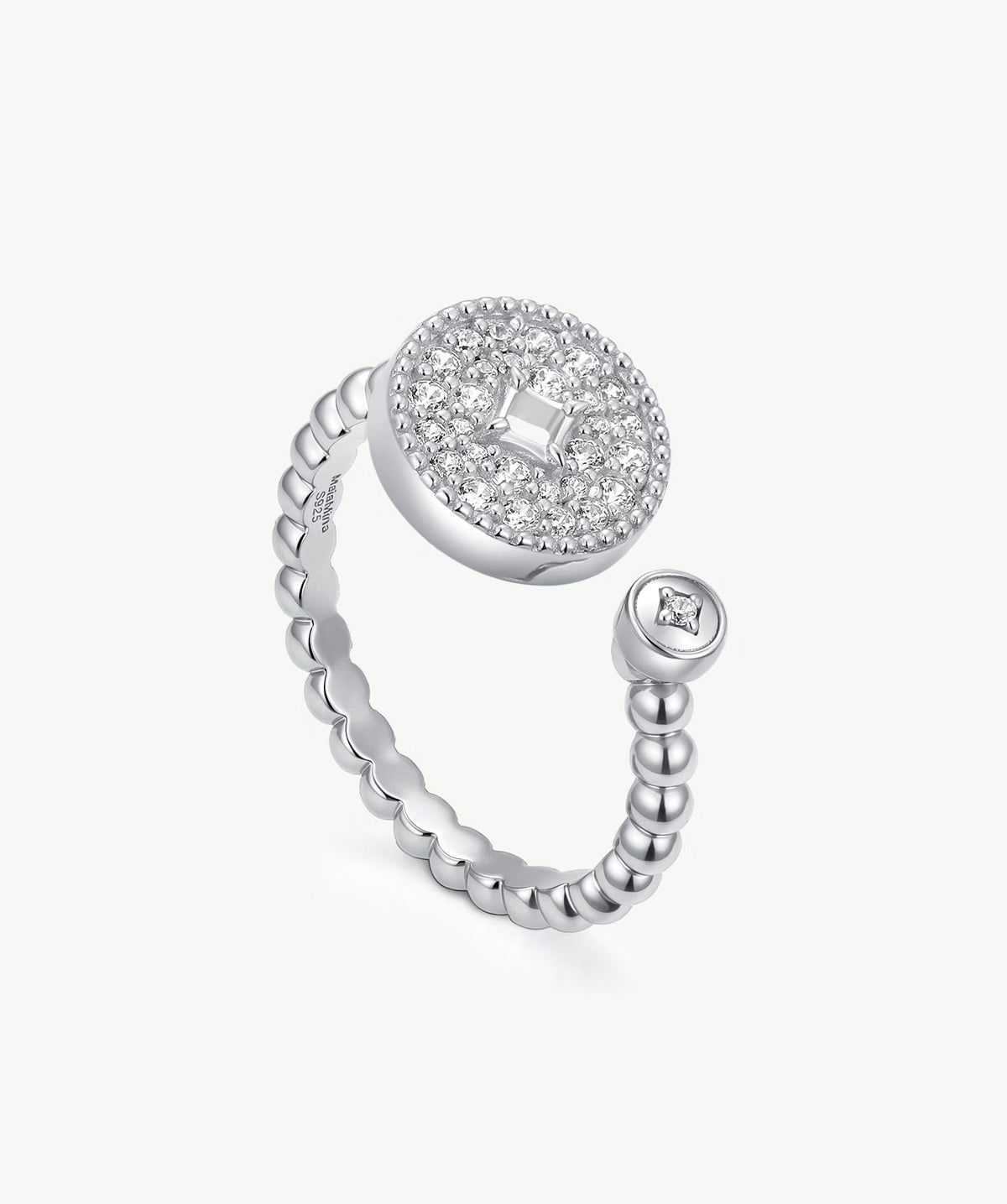 Aura Milgrain Copper Coin Open Ring