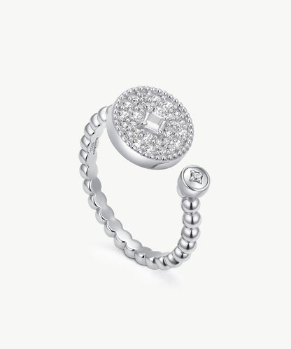Aura Milgrain Copper Coin Open Ring