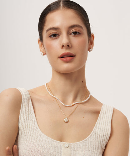Aura Pearl Copper Coin Necklace