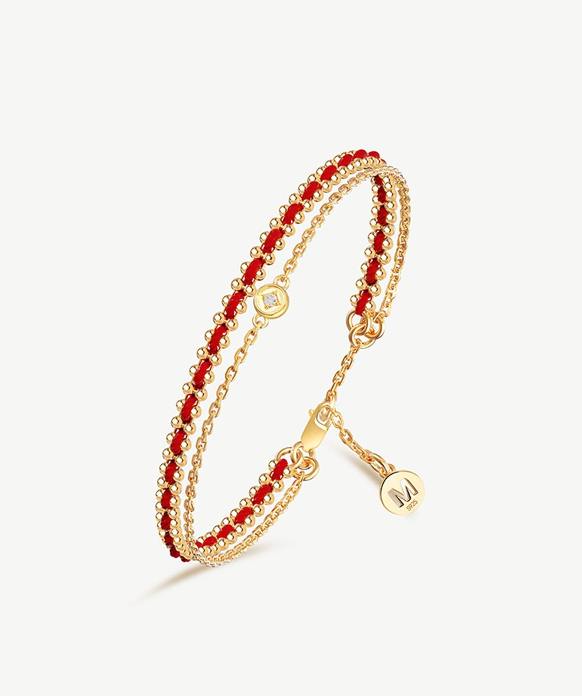 Aura Red String Double Chain Bracelet