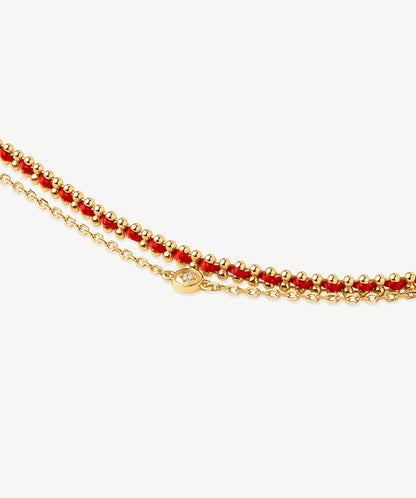 Aura Red String Double Chain Bracelet