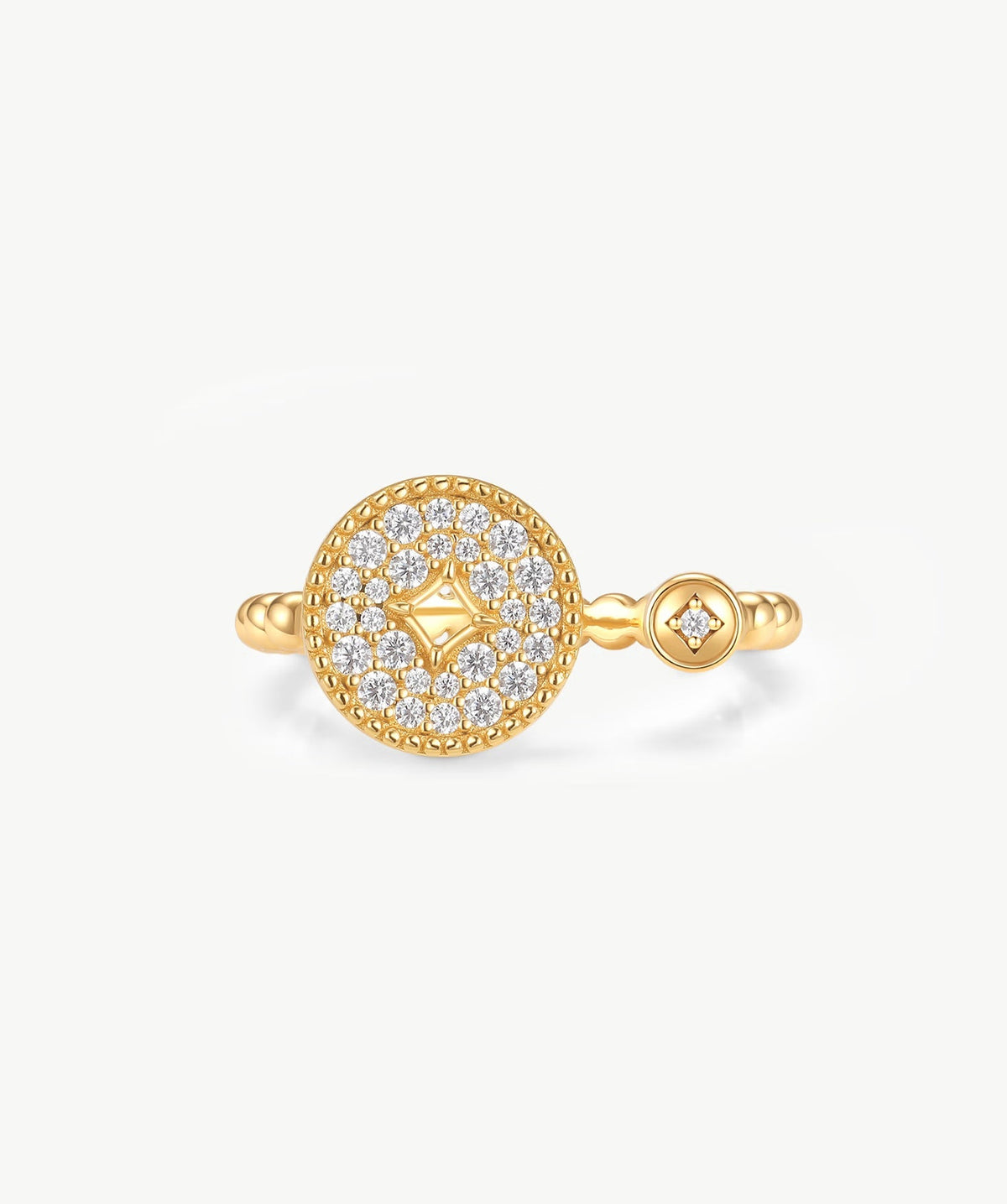 Aura Milgrain Copper Coin Open Ring