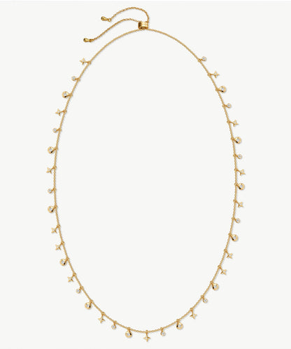 Cetus Pave Star & Moon Lariat Necklace