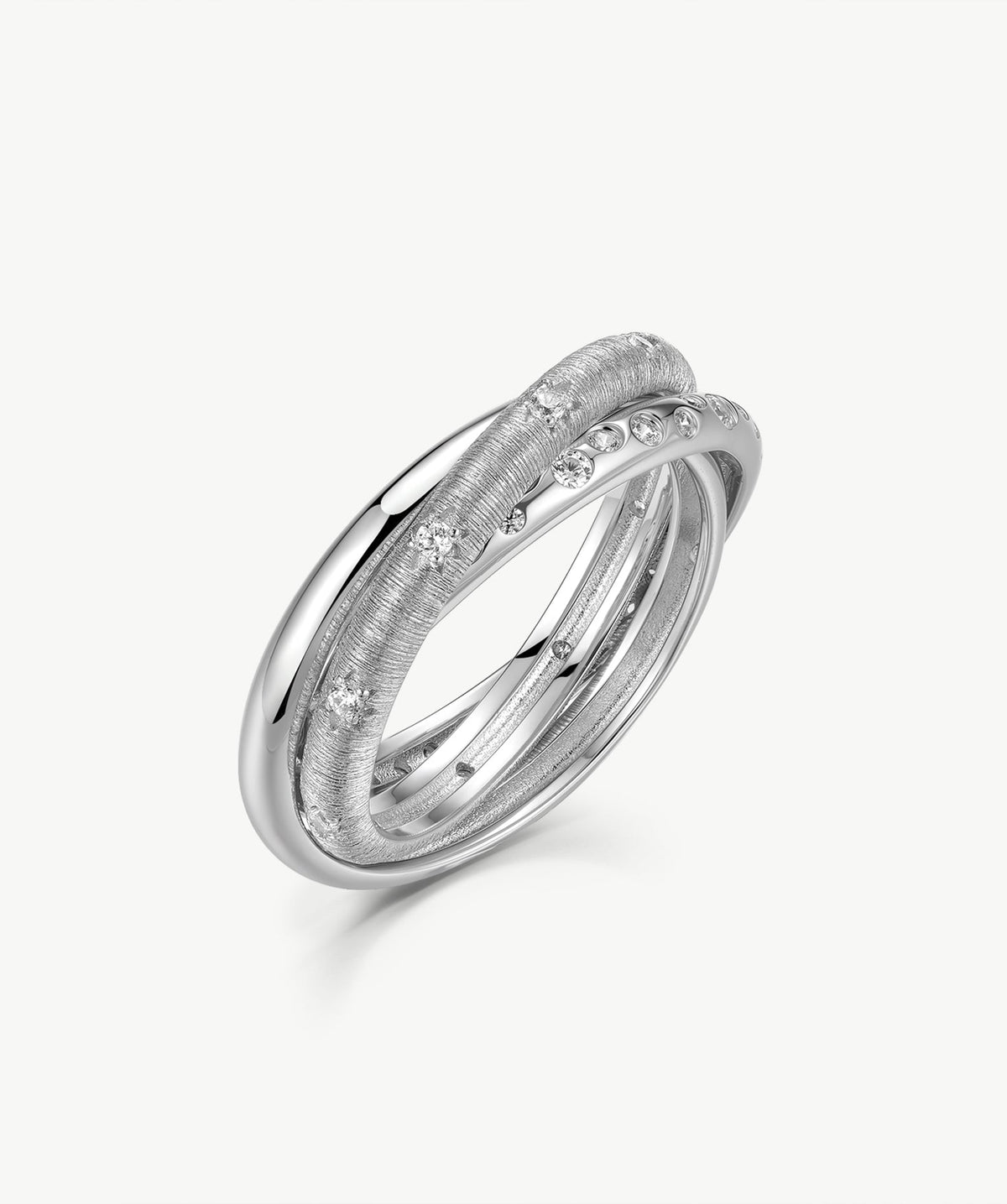 Cetus Triple Band Crossover Ring