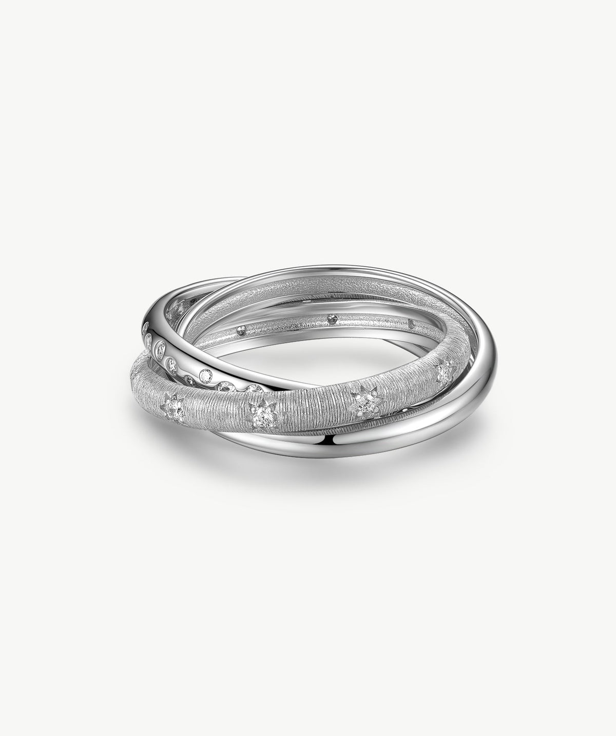 Cetus Triple Band Crossover Ring