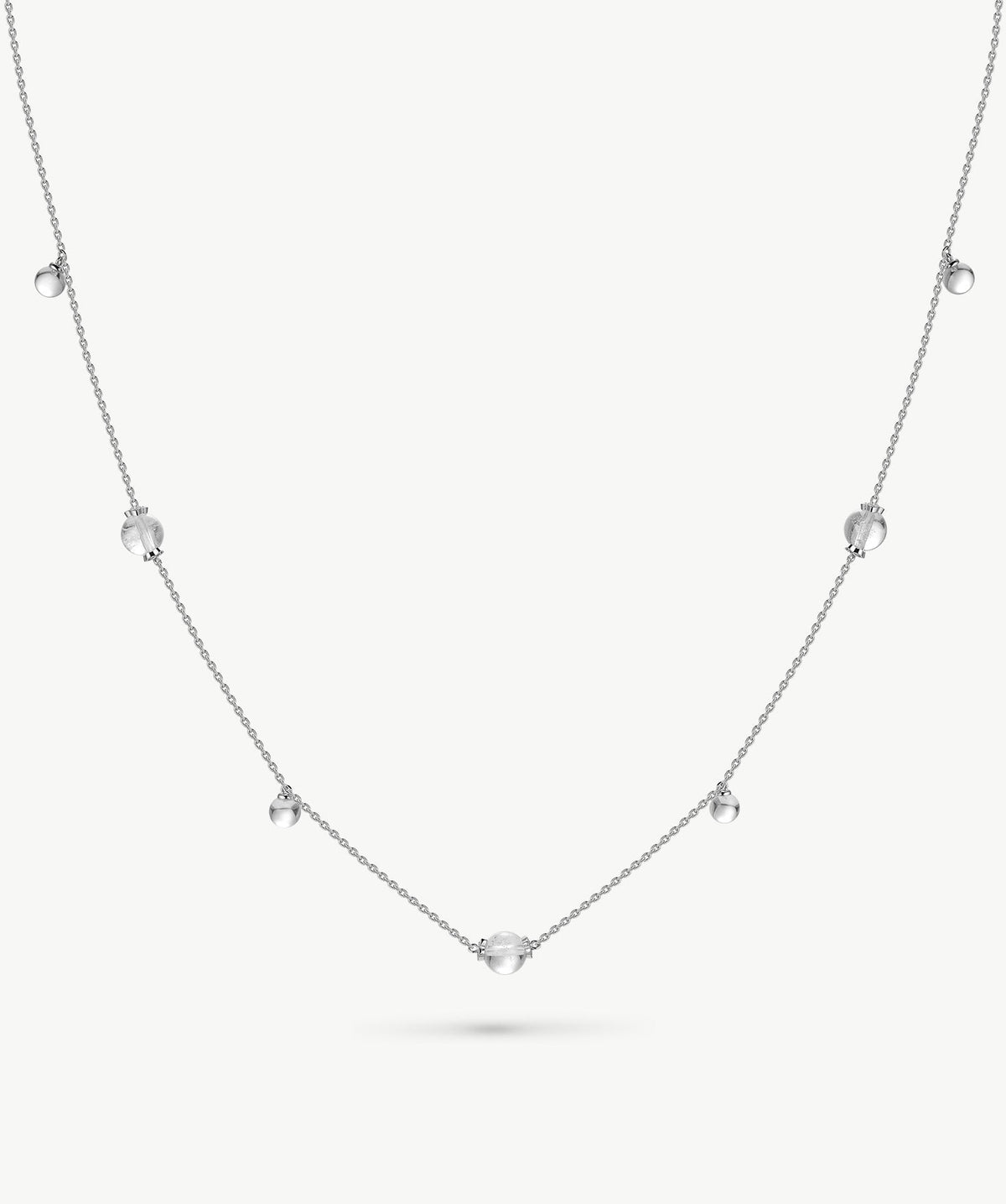 Cetus White Quartz Station Necklace