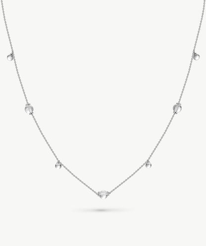 Cetus White Quartz Station Necklace