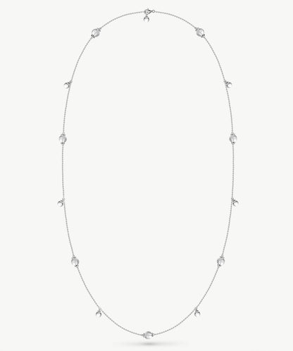 Cetus White Quartz Station Necklace