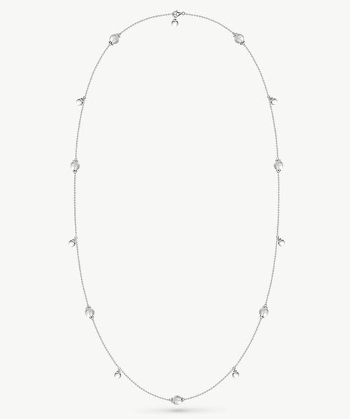 Cetus White Quartz Station Necklace