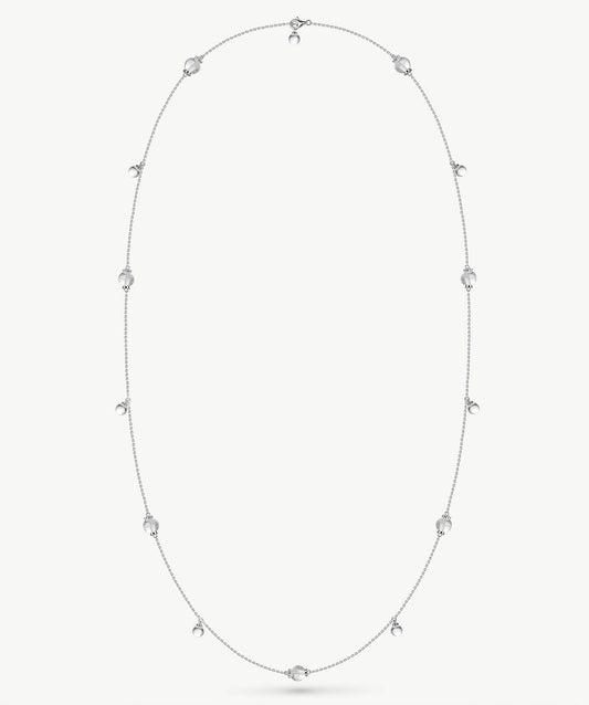 Cetus White Quartz Station Necklace