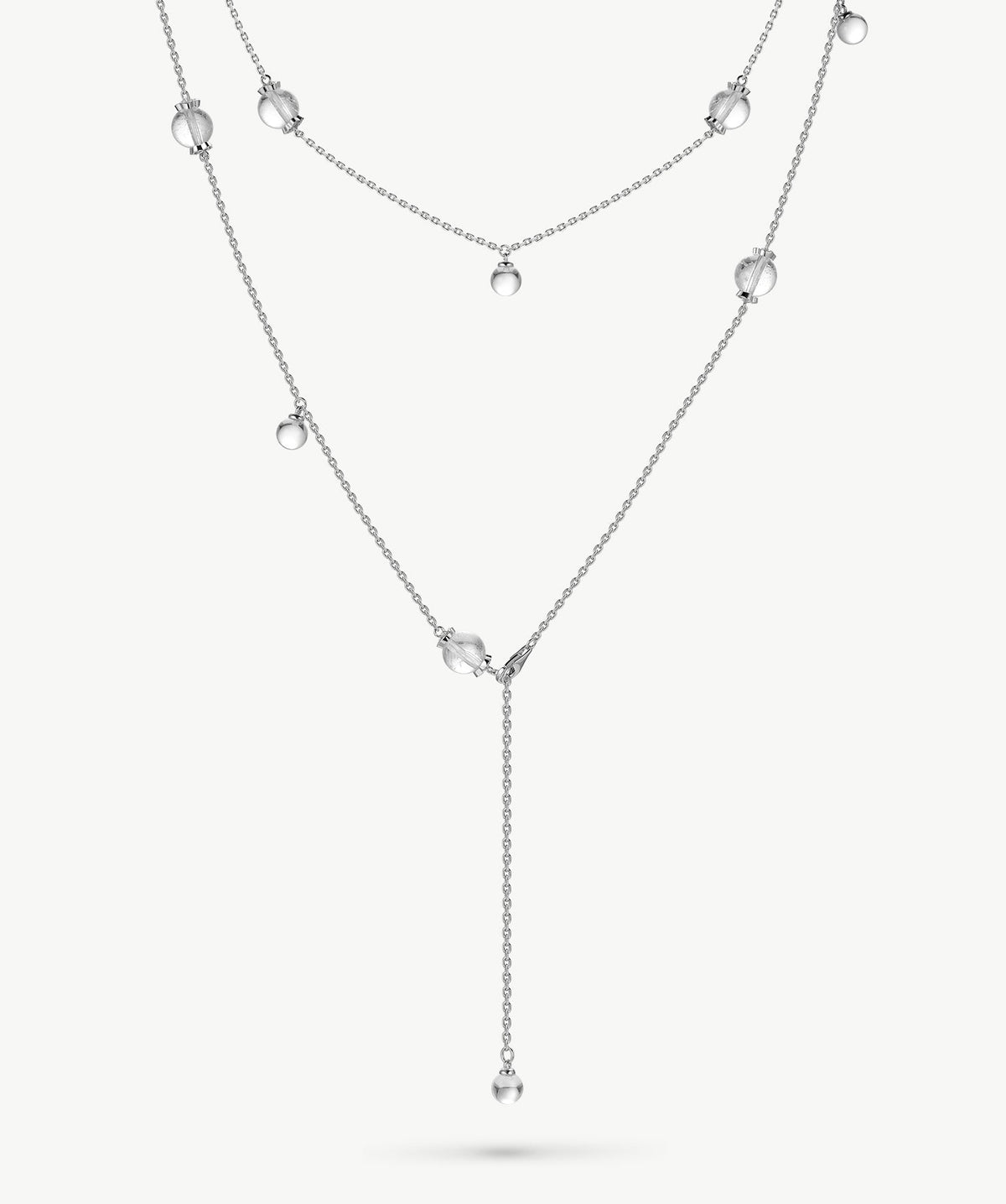 Cetus White Quartz Station Necklace