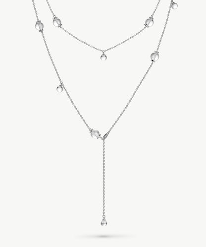 Cetus White Quartz Station Necklace