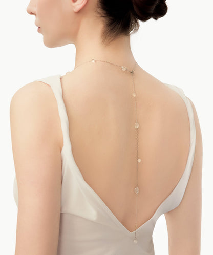 Cetus White Quartz Station Necklace
